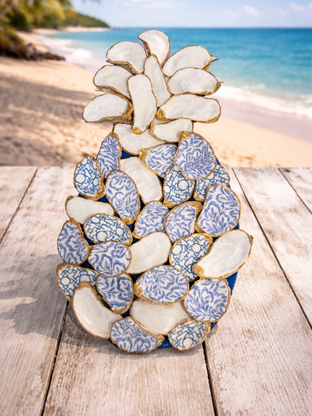 Decorative Oyster Shell Pineapple Wall Art